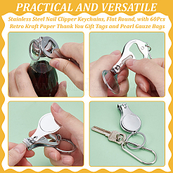 60 брелок-щипчики для ногтей из нержавеющей стали&nbsp;KEYC-WA0001-03