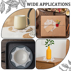 Подставки под стаканы с цветочной вышивкой из полиэстера&nbsp;AJEW-WH20010-93A