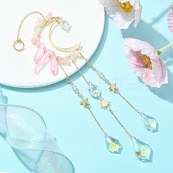 Подвесные латунные украшения в виде луны и звезды&nbsp;HJEW-JM01478-01