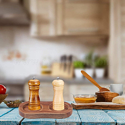 2шт. 2-секционный деревянный поддон для соли и перца DJEW-GF0001-66