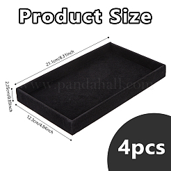 Прямоугольные бархатные подносы для демонстрации ювелирных изделий для колец&nbsp;ODIS-WH0113-14A