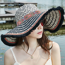 Вышивка полиэфирными лентами в этническом стиле&nbsp;OCOR-WH0079-40B