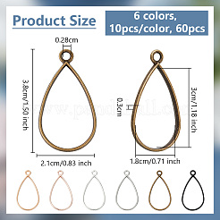 60 шт. подвески из двухцветного сплава с открытой задней частью FIND-OC0003-37