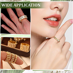 10 шт. 5 стиля регулируемых колец из сплава со стразами для женщин&nbsp;RJEW-ME0001-02G