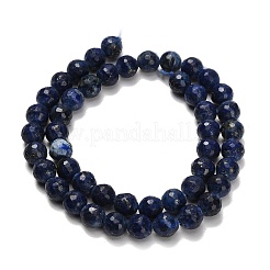 Нитки бусины из натурального ляписа-лазури&nbsp;LS-G-F820-Z01-8mm