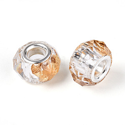 Прозрачные европейские бусины-рондель из смолы&nbsp;RESI-N044-01A