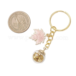 3 шт. 3 стиля сплава эмалированный лист и стеклянный шар подвеска брелок&nbsp;KEYC-JKC01302