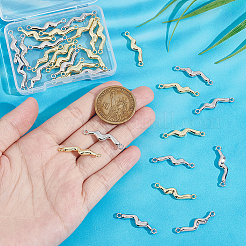 32 шт. 2-цветные подвески-соединители из сплава с покрытием стойки&nbsp;FIND-UN0001-98