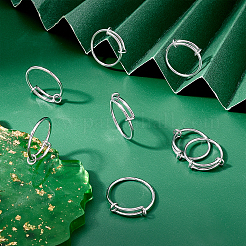 Расширяемое регулируемое кольцо из нержавеющей стали 304 для женщин&nbsp;RJEW-UN0001-19P