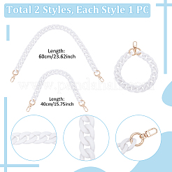 2 шт. 2 стиля акриловых витых цепных ручек для сумок&nbsp;HJEW-UN00072