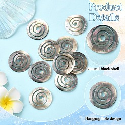 5 шт. подвески-ракушки из натуральной черной губной помады&nbsp;SHEL-YW0001-20