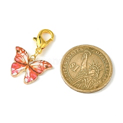 Подвеска-бабочка из сплава светлого золота с эмалью&nbsp;HJEW-JM01543