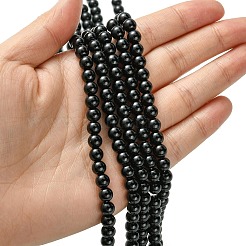 Круглые бусины из экологически чистого окрашенного стекла с жемчугом&nbsp;X-HY-A002-6mm-RB080