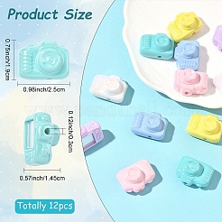 12шт 6 цвета непрозрачные акриловые бусины&nbsp;MACR-YW0004-66