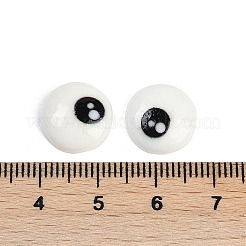 Белые и черные плоские круглые кабошоны из мультяшной смолы&nbsp;LS-CRES-Q009-01G