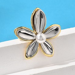 Цветочные латунные кольца для женщин&nbsp;RJEW-S622-01GP