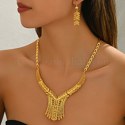 Роскошный геометрический комплект из полых листьев из сплава серег и ожерелий для женщин&nbsp;SQ7573