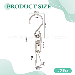 40 шт. крючки для вешалок S-образной формы из нержавеющей стали&nbsp;PALLOY-ME00023