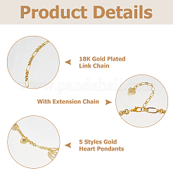 Женские латунные подвески в форме сердца с прозрачным кубическим цирконием&nbsp;NJEW-HS00024