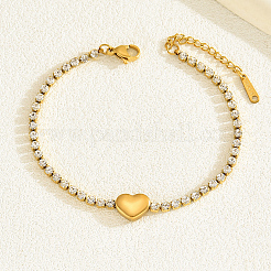 Элегантные браслеты-цепочки из нержавеющей стали с подвесками в форме сердца 201&nbsp;ZW4725