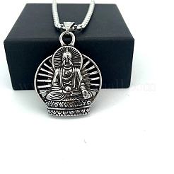Винтажные панк-кулоны в виде Будды из нержавеющей стали 304 для мужчин.&nbsp;MR6737