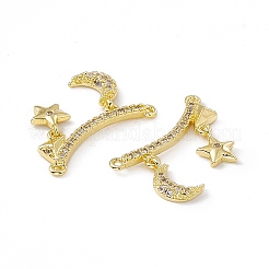 Подвески из латуни с микропаве из кубического циркония 2 петля&nbsp;KK-E068-VC032