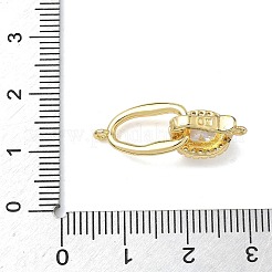 Овальные латунные застежки с микропаве из прозрачного кубического циркония&nbsp;KK-Z143-17G