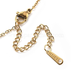 Ожерелья с подвеской в виде кошачьего глаза из нержавеющей стали 304 для женщин&nbsp;LS-NJEW-D288-06G