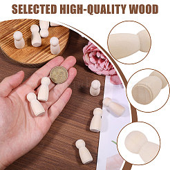 Незаконченные деревянные куклы-колышки демонстрируют украшения&nbsp;DJEW-WH0001-56A