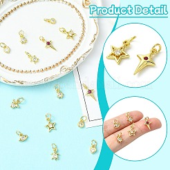 16шт 8 стиля латунные микропаве кубические циркониевые подвески&nbsp;ZIRC-CJ0003-33