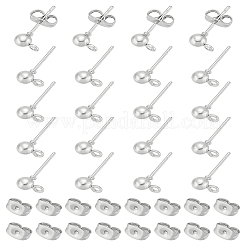 20 шт. железные серьги-гвоздики с шариками&nbsp;STAS-LP0001-67