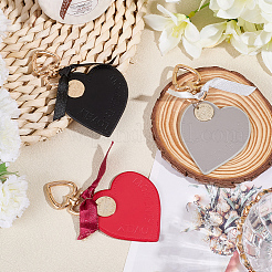 3 шт. 3-х цветные кожаные брелки в форме сердца&nbsp;KEYC-CL0001-24