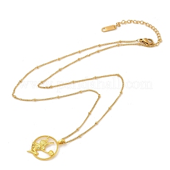 Латунные и акриловые греческие богини плоские круглые подвески ожерелья&nbsp;LS-NJEW-R018-01G