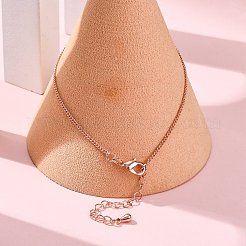 Регулируемая стойка покрытие латунь панцирные браслеты цепи для женщин&nbsp;BJEW-G735-18RG