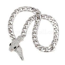 Сплав горный хрусталь змея кубинские звенья цепи ожерелья для женщин&nbsp;WGC9FDE-04