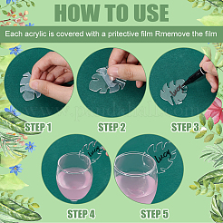 60 шт. прозрачный акриловый пустой винный бокал-шарм&nbsp;TACR-FG0001-22