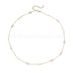 Цепочки-колье из латуни с плоскими круглыми звеньями&nbsp;NJEW-JN05335