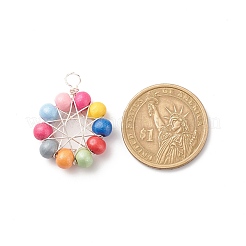 Подвески из круглых бусин из натурального дерева&nbsp;PALLOY-JF01762-02