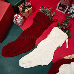 4 шт. 2-х цветные вязаные акриловые хлопчатобумажные мешочки для чулок&nbsp;AJEW-SP0004-02