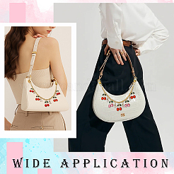 2 шт. 2 стиля акриловые красные розовые вишневые подвески латунные и алюминиевые цепочки для сумок декоративные&nbsp;PURS-SC0001-04