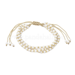 Непрозрачные круглые стеклянные бусины плетеные браслеты из бисера для женщин&nbsp;BJEW-JB12015