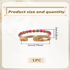 1 шт. эмалированные манжетные кольца из нержавеющей стали 304&nbsp;RJEW-LP0005-02