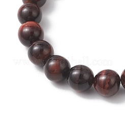 Натуральный тигровый глаз круглые бусины растягивать браслеты&nbsp;BJEW-JB13370-01
