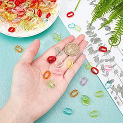 700 шт. 7 цвета прозрачные акриловые соединительные кольца&nbsp;TACR-FH0001-08