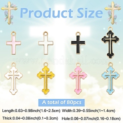 80шт 8 цвета сплава эмалевые подвески&nbsp;ENAM-YW0008-34