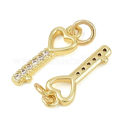 Латунные микропаве прозрачные подвески с фианитом&nbsp;KK-D218-22G-02