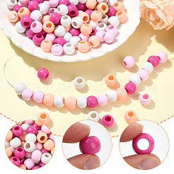 200шт 4 цвета непрозрачные акриловые бусины&nbsp;SACR-SP0001-34