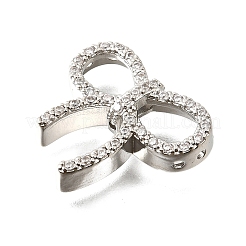 Латунные микро-паве прозрачные кубические цирконии бант многорядные звенья&nbsp;KK-V008-27P