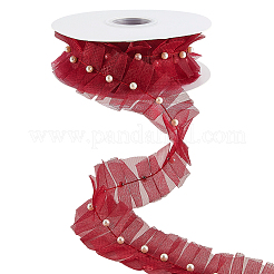 Кружевная отделка из полиэстера с цветочной вышивкой&nbsp;OCOR-WH20006-84B