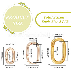 6 шт. 3 стильных латунных пружинных затворных кольца&nbsp;FIND-PH0008-41